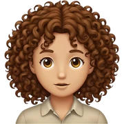 Brown hair curly  sticker