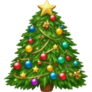 decorated christmas tree sticker