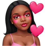 Beautiful black woman and big lover with pink and red hearts sticker