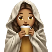 girl inside a blanket sipping coffee eyes closed sticker