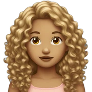 girl long curly hair dress sticker