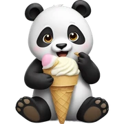 Panda eating ice cream sticker