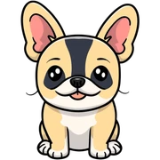 cute french bulldog smiling sticker