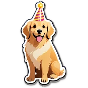 Golden retriever birthday sticker