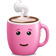 pink mug with hot chocolate  sticker