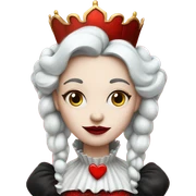 Red queen in Alice in wonderland with white skin and heart lips sticker
