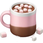 Light Pink mug of hot chocolate with marshmallows  sticker