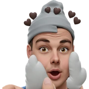 boy with hat and heart sticker