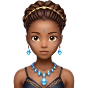 Shuri from wakanda wearing glowing crystal necklace  sticker