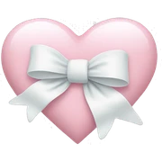 Pastel pink heart with white bow sticker
