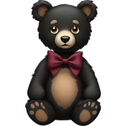black bear with burgundy hair bow sticker