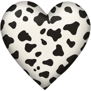 cow print heart sticker