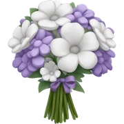 white and lavender flower bouquet  sticker