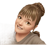 smiling girl with brown hair sticker