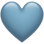 Grey blue heart sticker