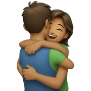 Hugging sticker