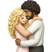 Arab Man curly hair hugging blonde girl  sticker