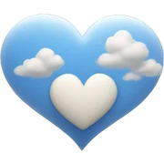 Heart in front of clouds sticker