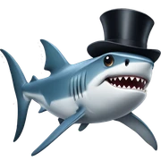 Shark with a top hat sticker