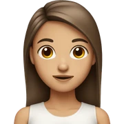 Girl with straight brown hair brown eyes sticker