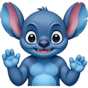 Crée un stitch fesant un doigt d'honneur  sticker