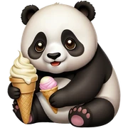 Panda eating ice cream sticker