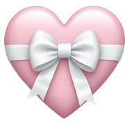 Pastel pink heart with white bow sticker