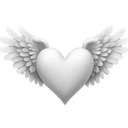 white heart with angel wings sticker