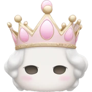 White and pastel pink crown sticker