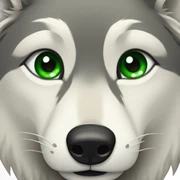 Wolf with green eyes sticker