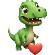 Dinosaur cute with heart sticker