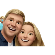 smiling blonde in white shirt sticker