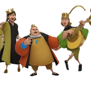 boys with instruments and crowns sticker