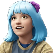 blue haired girl meme sticker