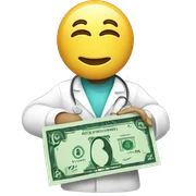 money with hospital sign sticker