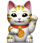 Maneki Neko cute flashing peace sign sticker