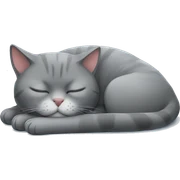 Sleeping full grey cat sticker