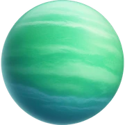 Pastel green planet with blue water and fog  sticker
