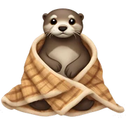 otter cozy in blanket sticker