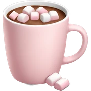 Light Pink mug of hot chocolate with marshmallows  sticker