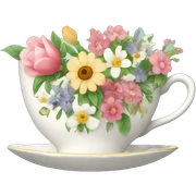 floral tea cup sticker