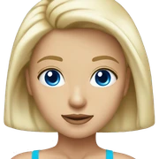 Blonde girl blue eyes bikini top sticker