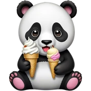 Panda eating ice cream sticker