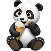 Panda eating ice cream sticker