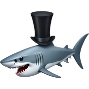 Shark with a top hat sticker