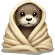 otter cozy in blanket sticker