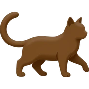 🐈Shadow of a cat, only the tail is visible brown color, prominent and curved, minimalistic silhouette, on transparent background
 sticker