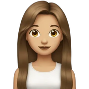 Girl with long brown hair and curtain bangs  sticker