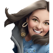 happy girl with jewelry sticker