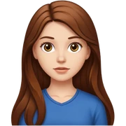 White girl with long brown hair sticker